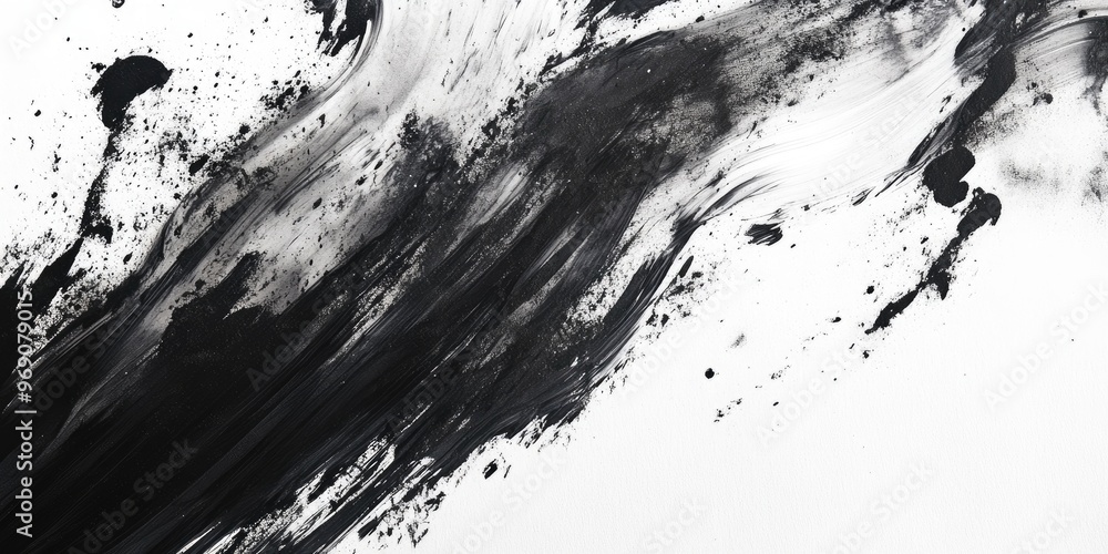 Poster abstract ink background texture featuring dark strokes on white paper ideal for web design and gamin