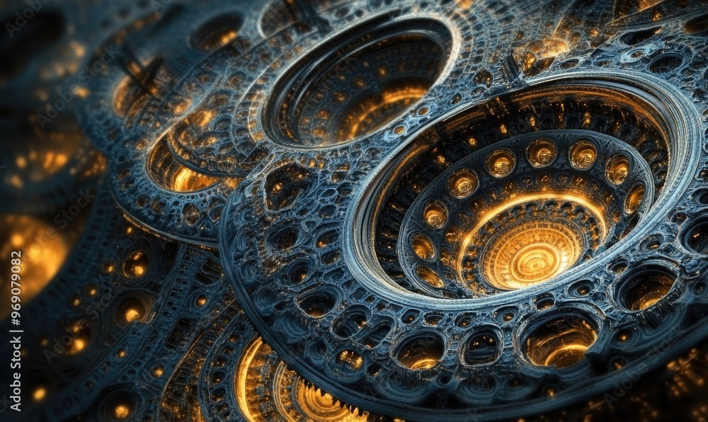 Poster fractal backdrop ideal for creative and design endeavors abstract 3d representation with a technolog