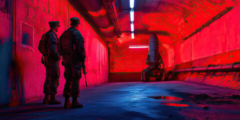 The Last Stand: Soldiers standing guard at a missile silo, with a launch control center behind them.