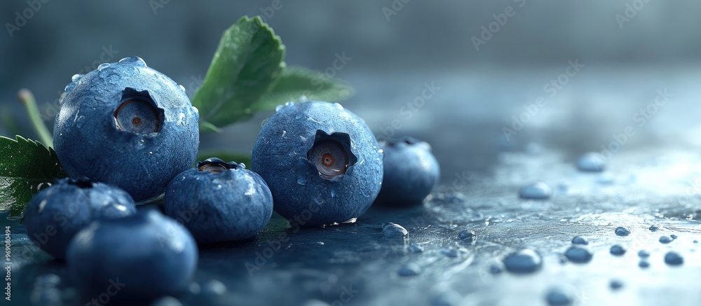 Poster blueberries. with copy space image. place for adding text or design