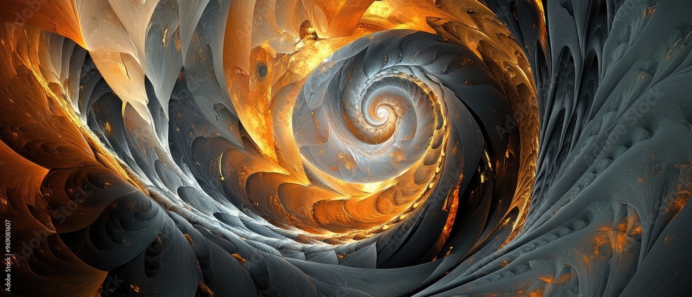 Poster abstract fractal design created using computer graphics