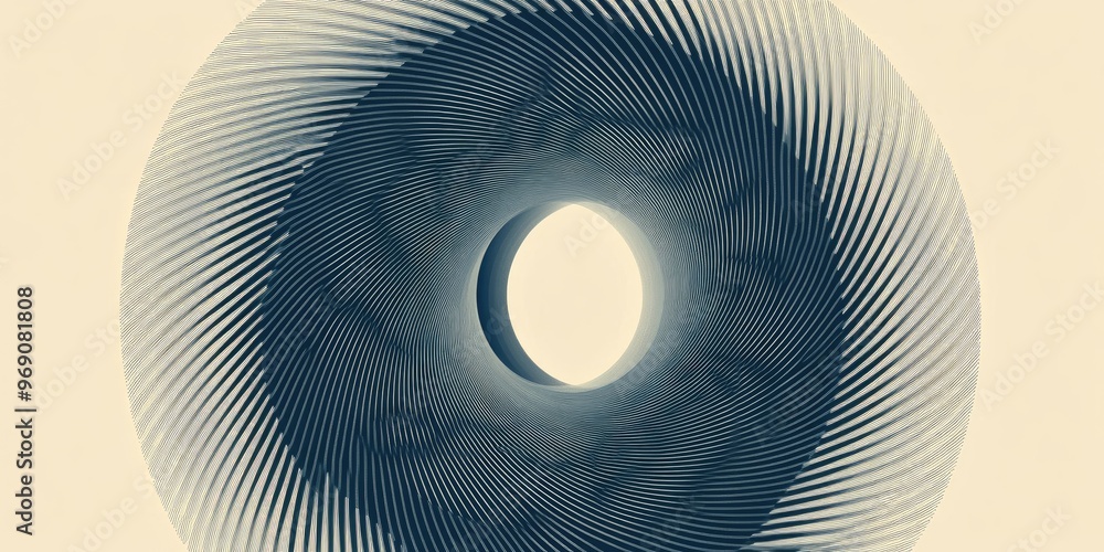 Poster abstract circular lines featuring a geometric shape and striped border frame ideal for a technology 