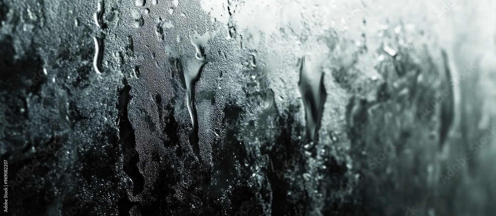 Fototapete texture of glass soiled wall black and white abstract backdrop intriguing and unique. with copy spac
