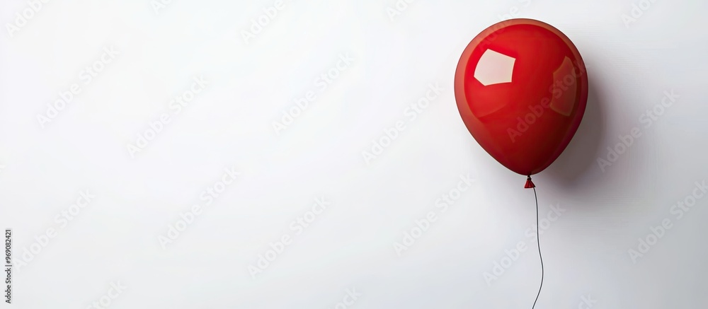 Aufkleber red helium balloon for birthdays and celebrations isolated on a white background. with copy space im