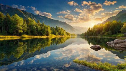 the background is cool and calm natural scenery