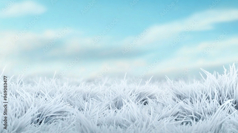 Canvas Prints A close up of a grassy field with frost on it, AI