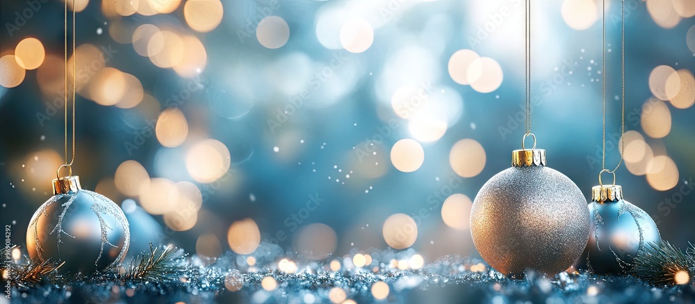 Aufkleber Christmas decorations on an abstract backdrop. with copy space image. Place for adding text or design