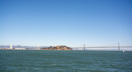 Obraz premium Yerba Buena Island and the Bay Bridge; San Francisco, California