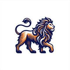 vintage heraldic alpha, male lion, golden, majestic, victorian, 