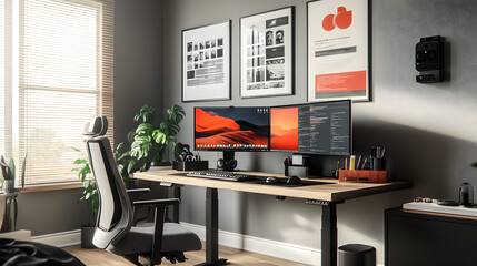 Detailed Shot of a Stylish Home Office Setup