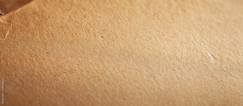 Fototapete close up texture of brown cardboard paper serving as a paper background. with copy space image. plac