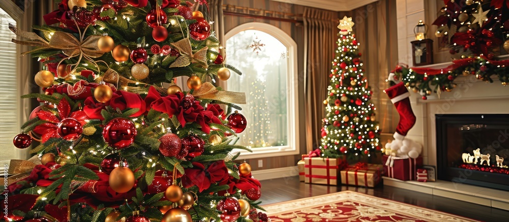 Aufkleber Christmas decor on a white background. with copy space image. Place for adding text or design