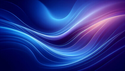 Fototapeta premium A smooth flowing abstract background featuring gradients of deep blues and purples with soft curves and light reflections creating a serene and ethereal ambiance