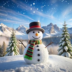 Obraz premium snowman on the snow