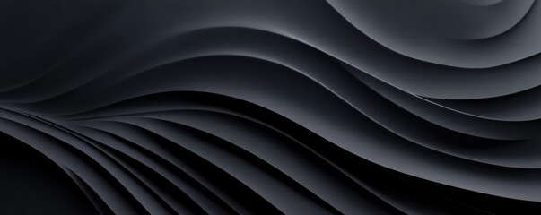 Obraz premium Abstract dark wavy pattern, monochrome background