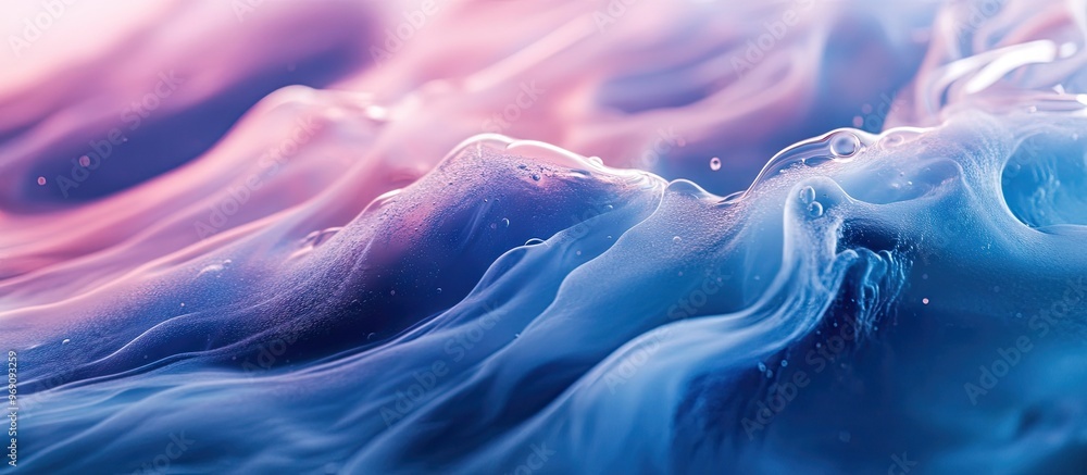 Poster Abstract background of liquid water Macro photography. with copy space image. Place for adding text or design