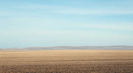empty field under clear blue sky