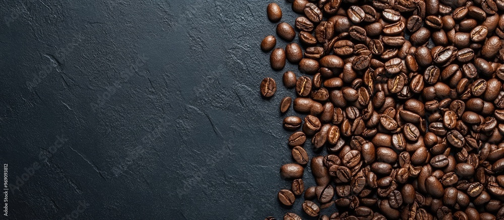 Leinwandbilder Texture of coffee beans Concept of a coffee background. with copy space image. Place for adding text or design