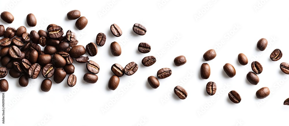 Aufkleber coffee beans separated on a white background. with copy space image. Place for adding text or design
