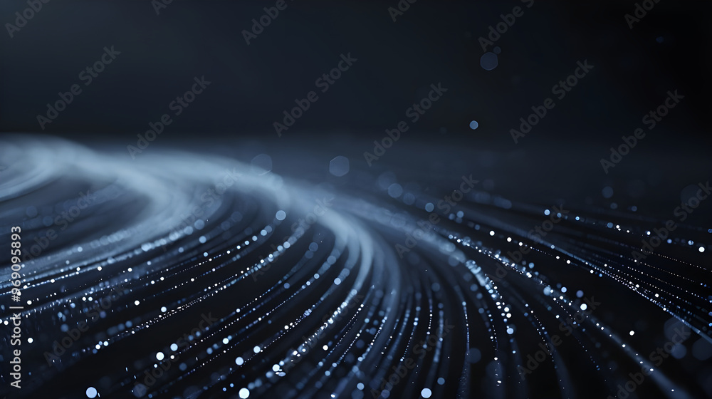 Poster abstract background with flowing lines and particles. digital technology, big data, and internet com