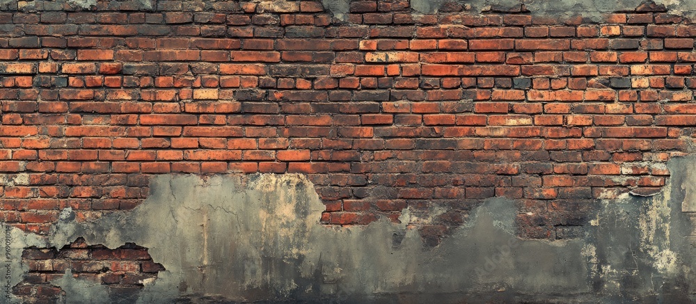 Aufkleber aged red brick wall. with copy space image. Place for adding text or design