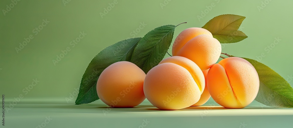 Poster apricot. with copy space image. place for adding text or design