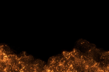 perfectly flames on black background moving, heat and danger