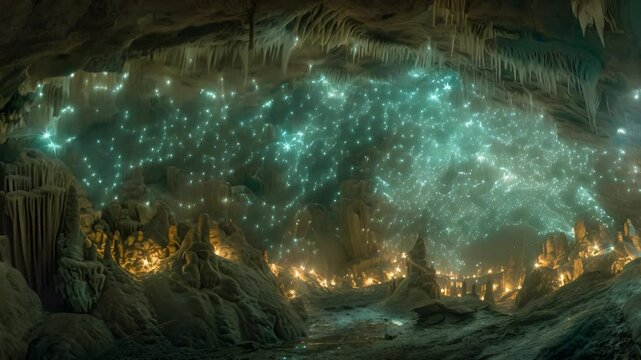 Serene Glowworm Cave 