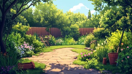 Obraz premium Summer Garden Path.
