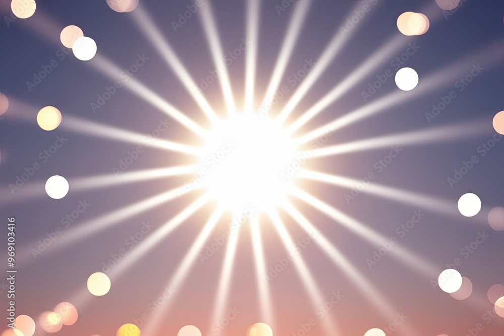 Poster abstract sunbeam with bokeh light gradient on white background for stunning visual effects