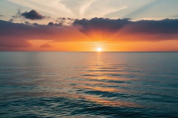Obraz premium Radiant Sunrise Over Tranquil Seas with Color Splash