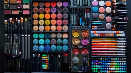 Professional Makeup Palette with Brushes and Accessories