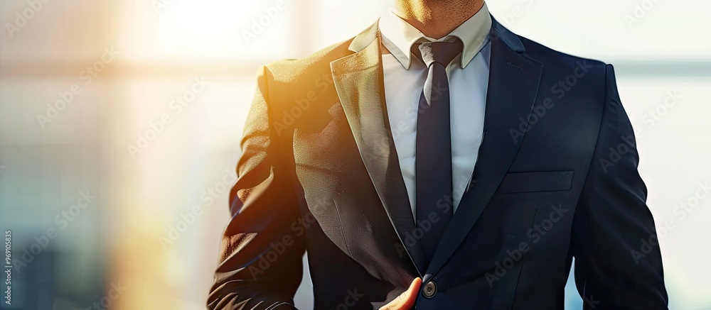 Poster experienced executive in an office. with copy space image. Place for adding text or design