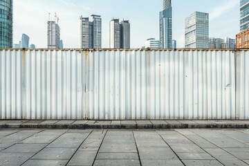 Fototapeta premium Container wall mockup construction building urban.