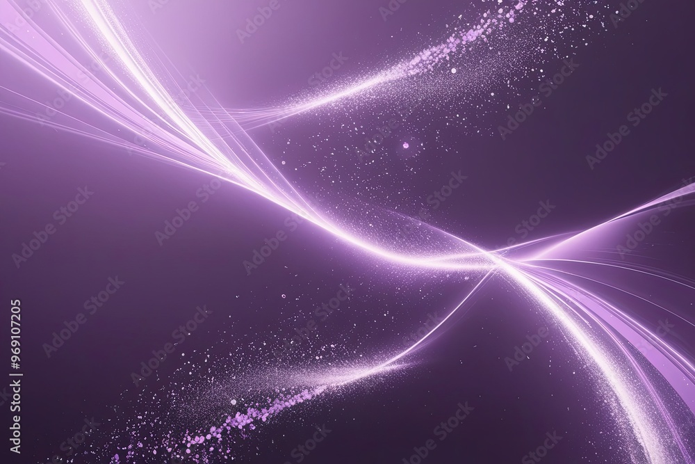 Poster glossy lavender abstract tech wallpaper with dynamic particle waves and future interface design