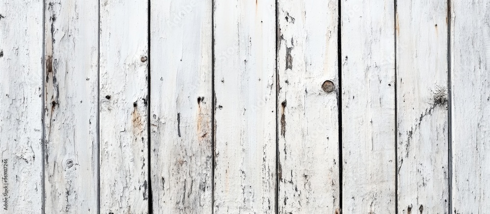 Aufkleber Background of weathered white planks. with copy space image. Place for adding text or design