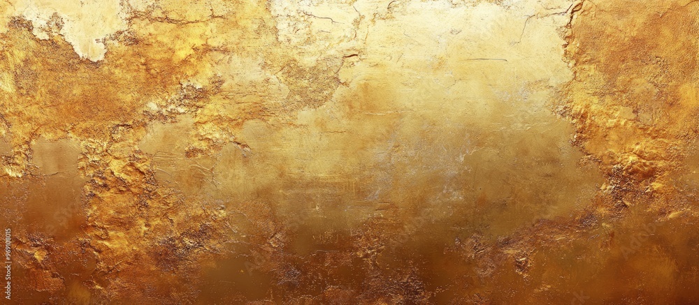 Poster Textured surface in gold or copper aged painted wall empty background. with copy space image. Place for adding text or design