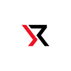 JR or J R letter alphabet logo design