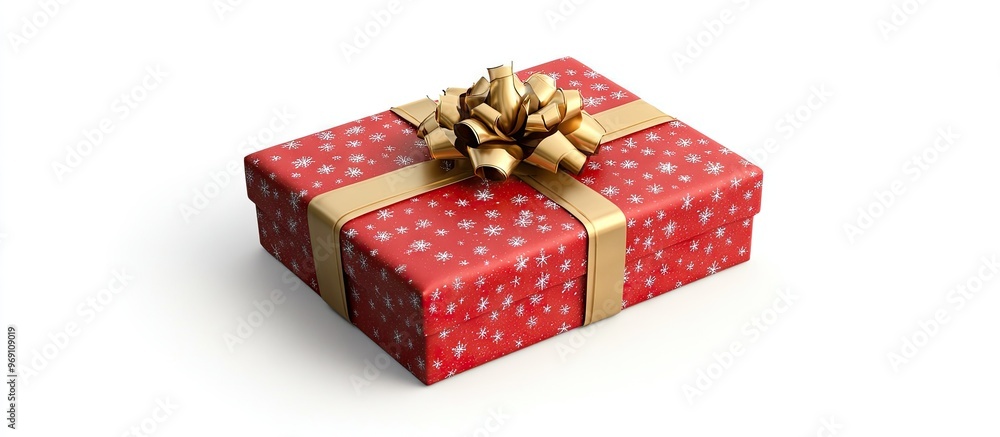 Poster Christmas present isolated on a white background. with copy space image. Place for adding text or design