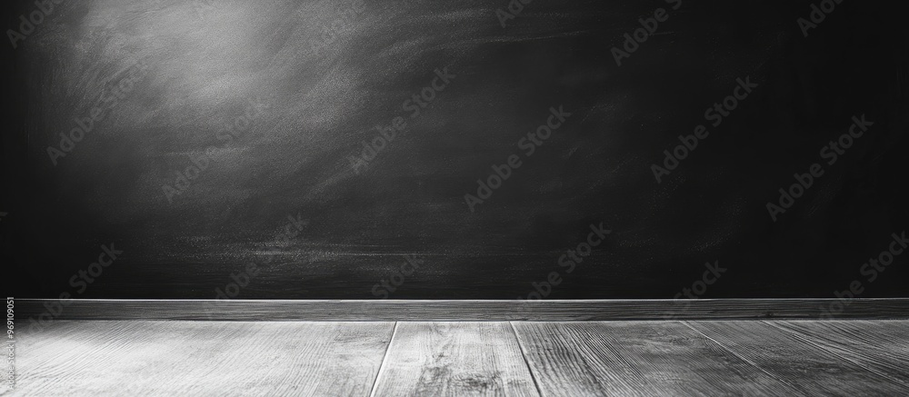 Poster Chalkboard and chalk studio silhouette. with copy space image. Place for adding text or design