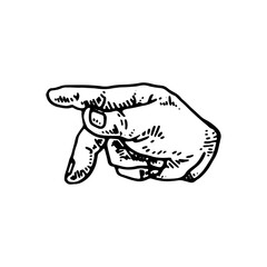 P in ASL - American Sign Language vector illustration