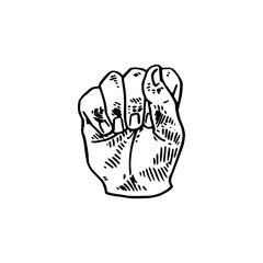 S in ASL - American Sign Language vector illustration