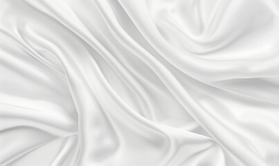 Naklejka premium Smooth flowing white silk fabric with elegant folds, creating a soft and luxurious texture in a minimalist, serene setting