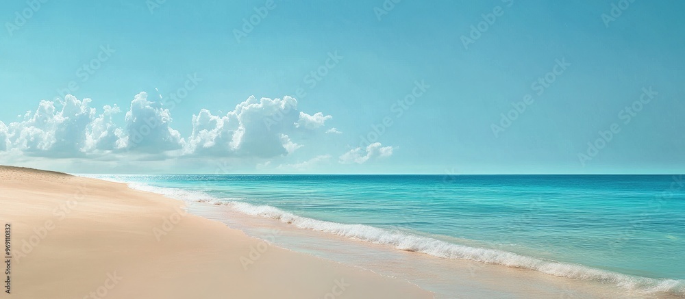Poster Our days at the beach. with copy space image. Place for adding text or design
