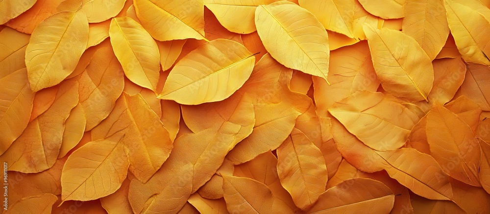 Poster textured background of leaves yellow foliage. with copy space image. place for adding text or design