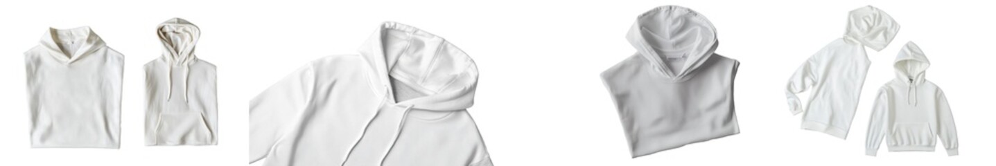 Mockup of white tee and hoodie on grey background. Template for laying a men's top on the floor.