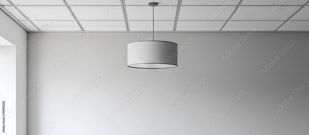 Aufkleber White ceiling featuring a stylish lamp in the room Area for text. with copy space image. Place for adding text or design