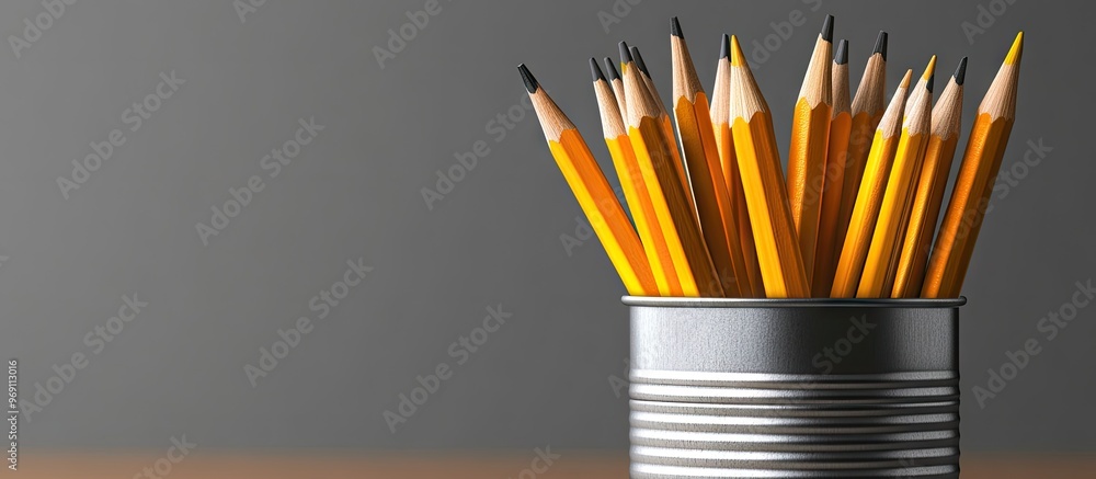 Poster Pencils in a can. with copy space image. Place for adding text or design
