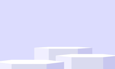 Minimal pedestal podium for product presentation. Abstract display platform background. Vector illustration