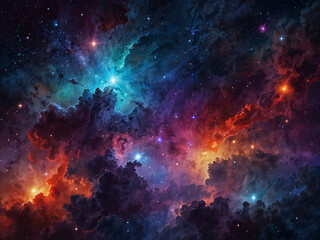 Fototapeta premium a cosmic background featuring a nebula formed with gradient mesh